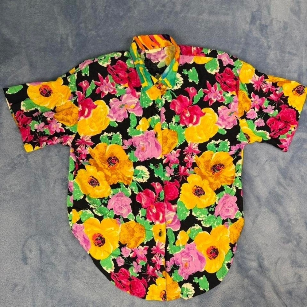 Vintage Dana Point multicoloured floral button‎ up shirt Size XL